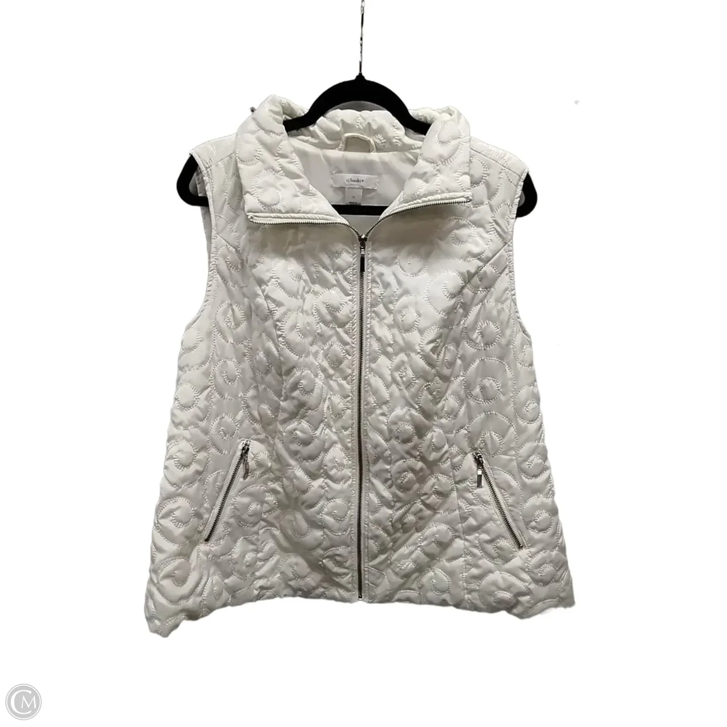 Vest Puffer & Quilted By Cj Banks In White, Size: 1x