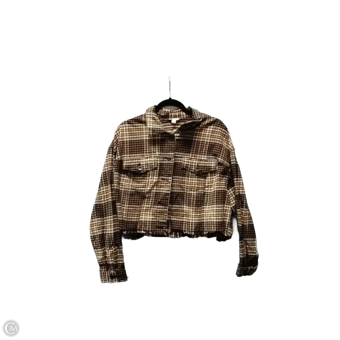 Top Long Sleeve By Cato In Plaid Pattern, Size: L