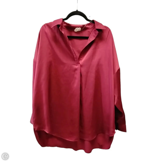 Top Long Sleeve By Artistic Works By Lu In Red, Size: S