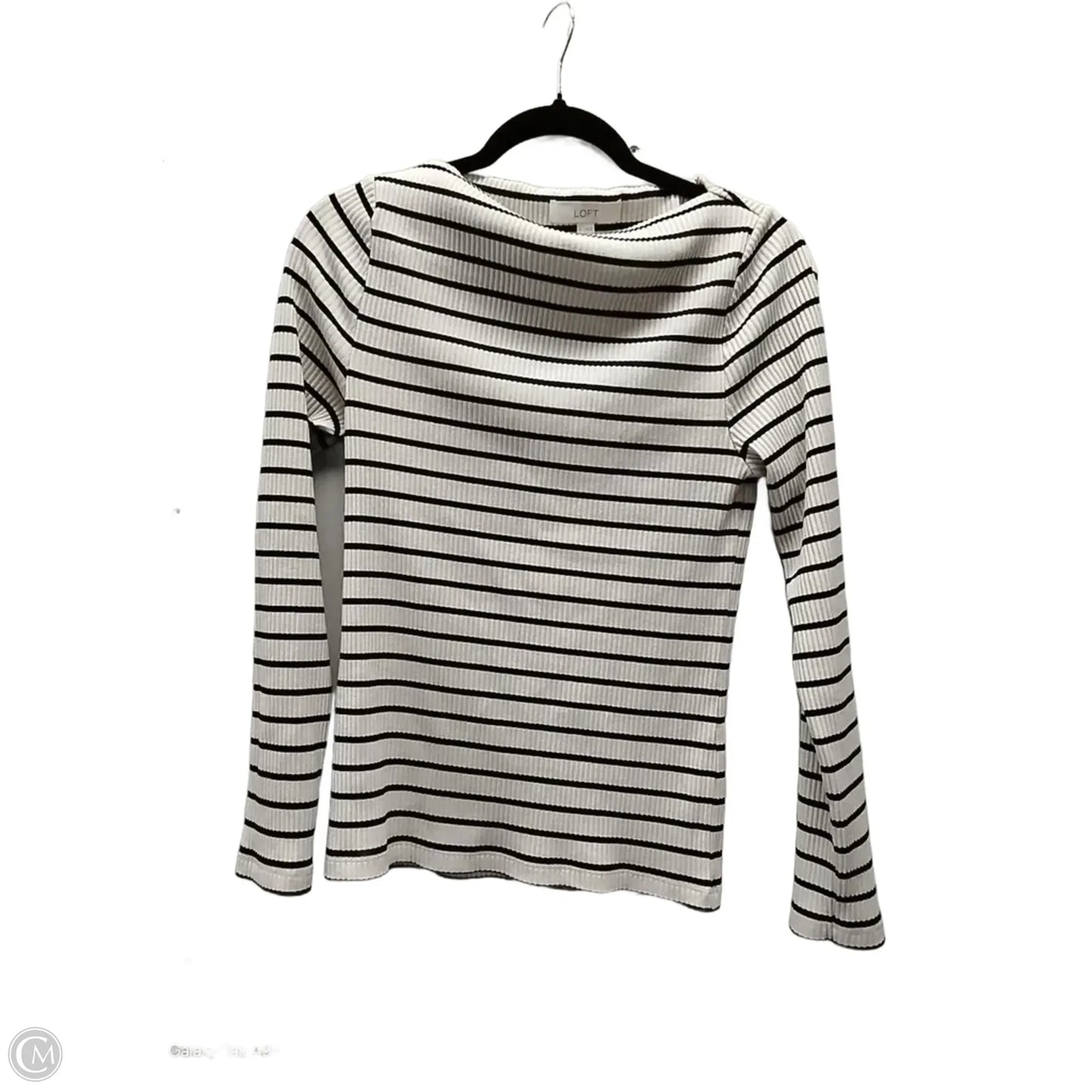 Top Long Sleeve By Loft In Striped Pattern, Size: L