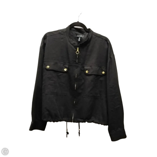 Jacket Shirt By Ellen Tracy In Black, Size: M