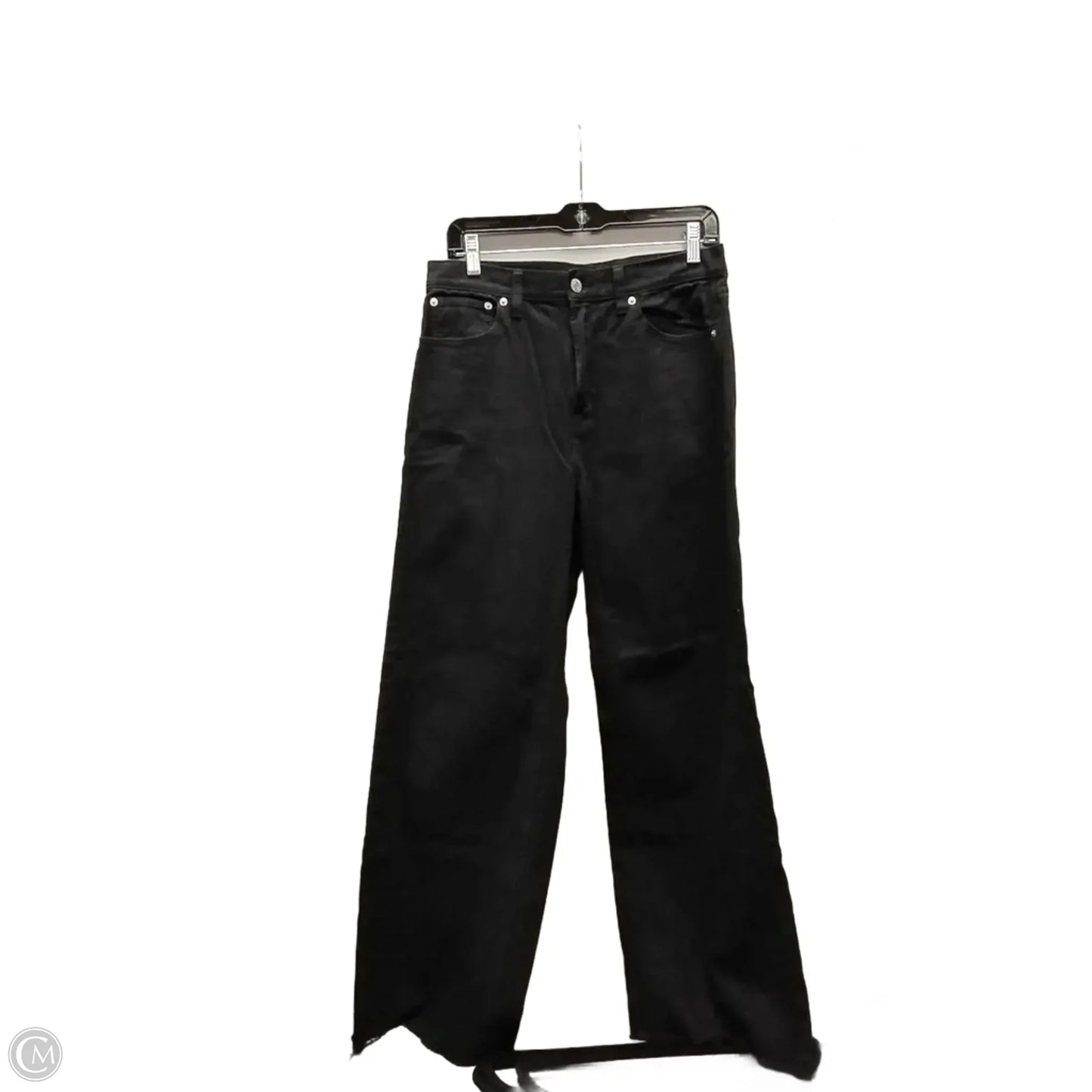 Jeans Wide Leg By Gap In Black Denim, Size: 8