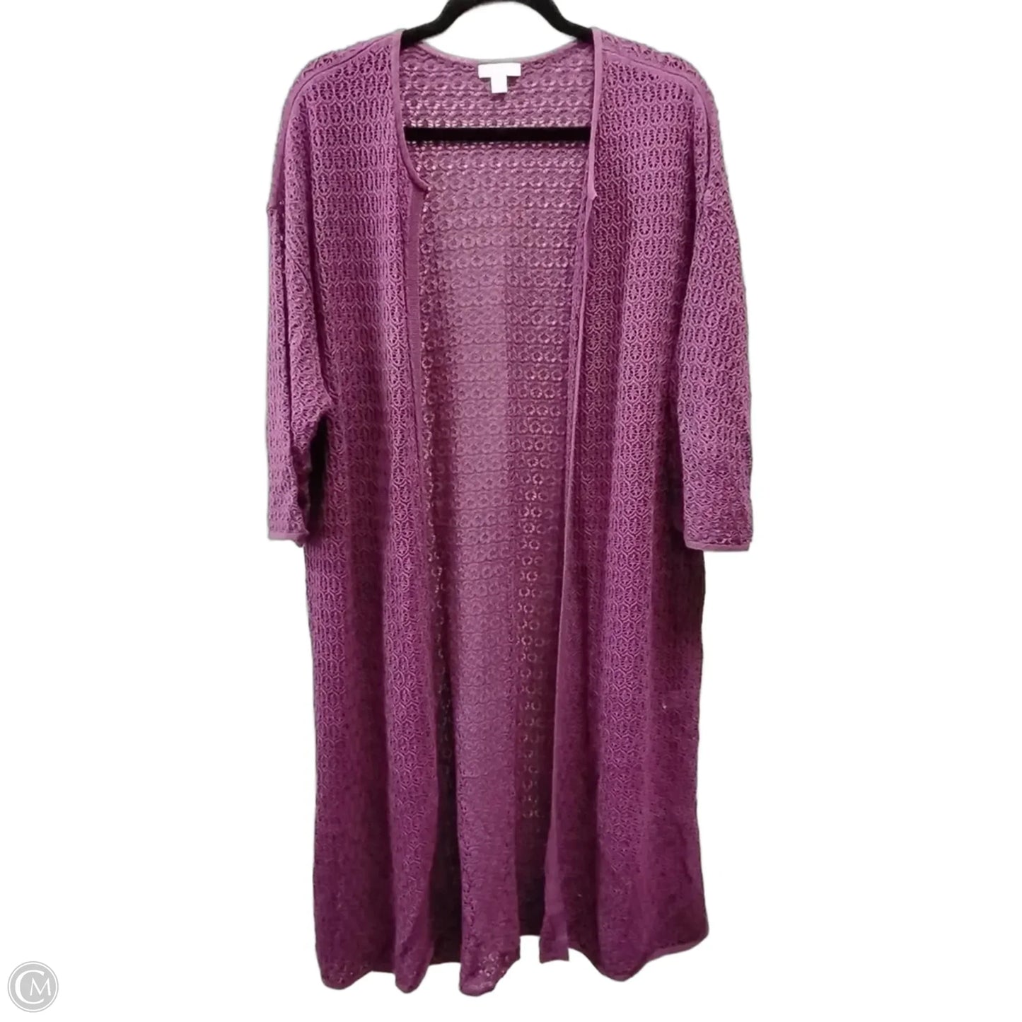 Sweater Cardigan By J. Jill In Purple, Size: Xl