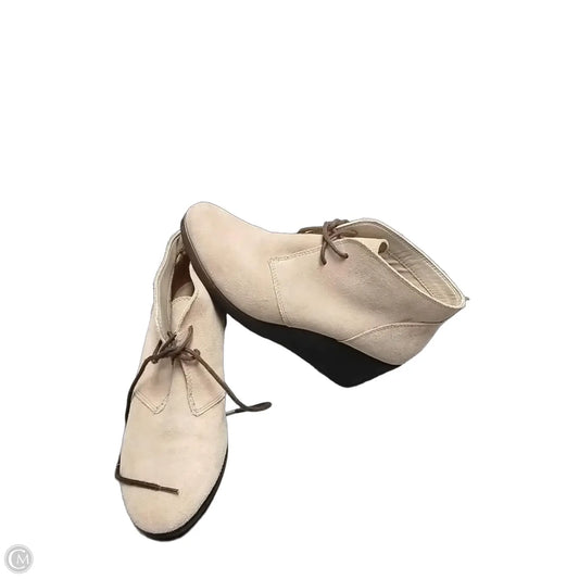 Boots Ankle Heels By Crocs In Tan, Size: 9