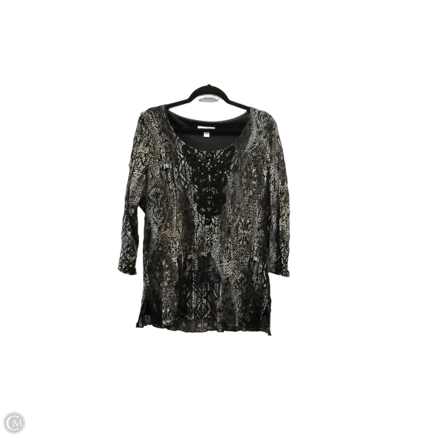 Top Long Sleeve By Coldwater Creek In Snakeskin Print, Size: Xl