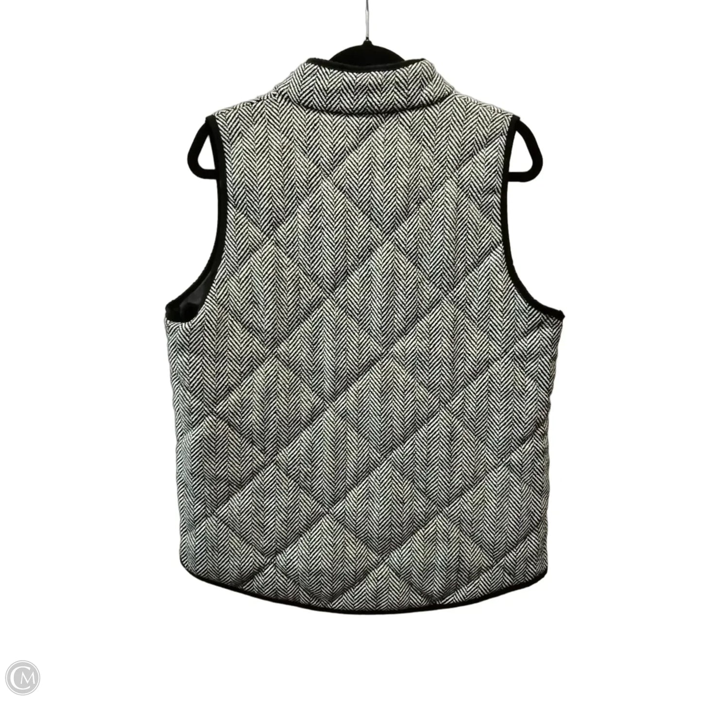 Vest Puffer & Quilted By Merokeety In Black & White, Size: L