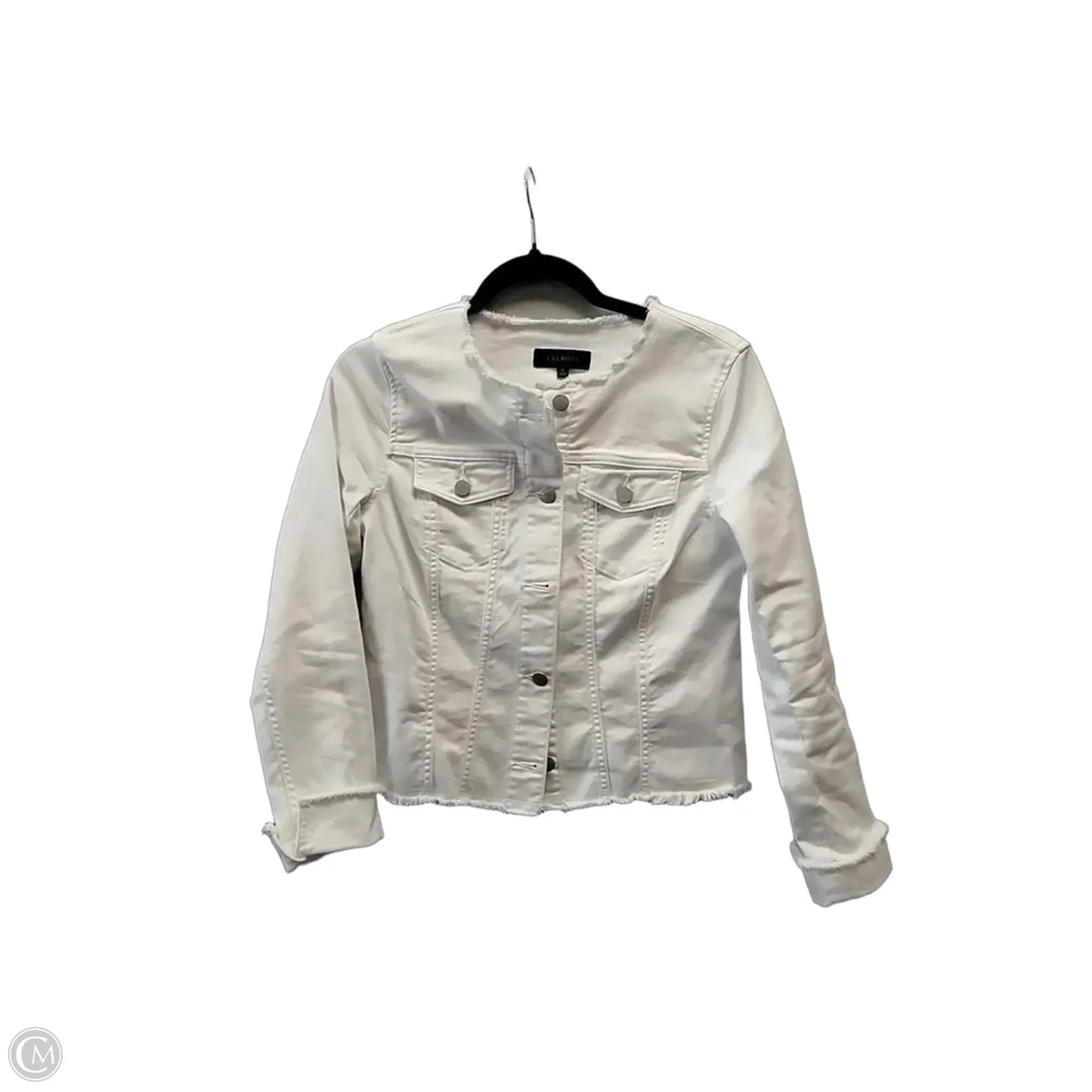 Jacket Denim By Talbots In White, Size: Xs