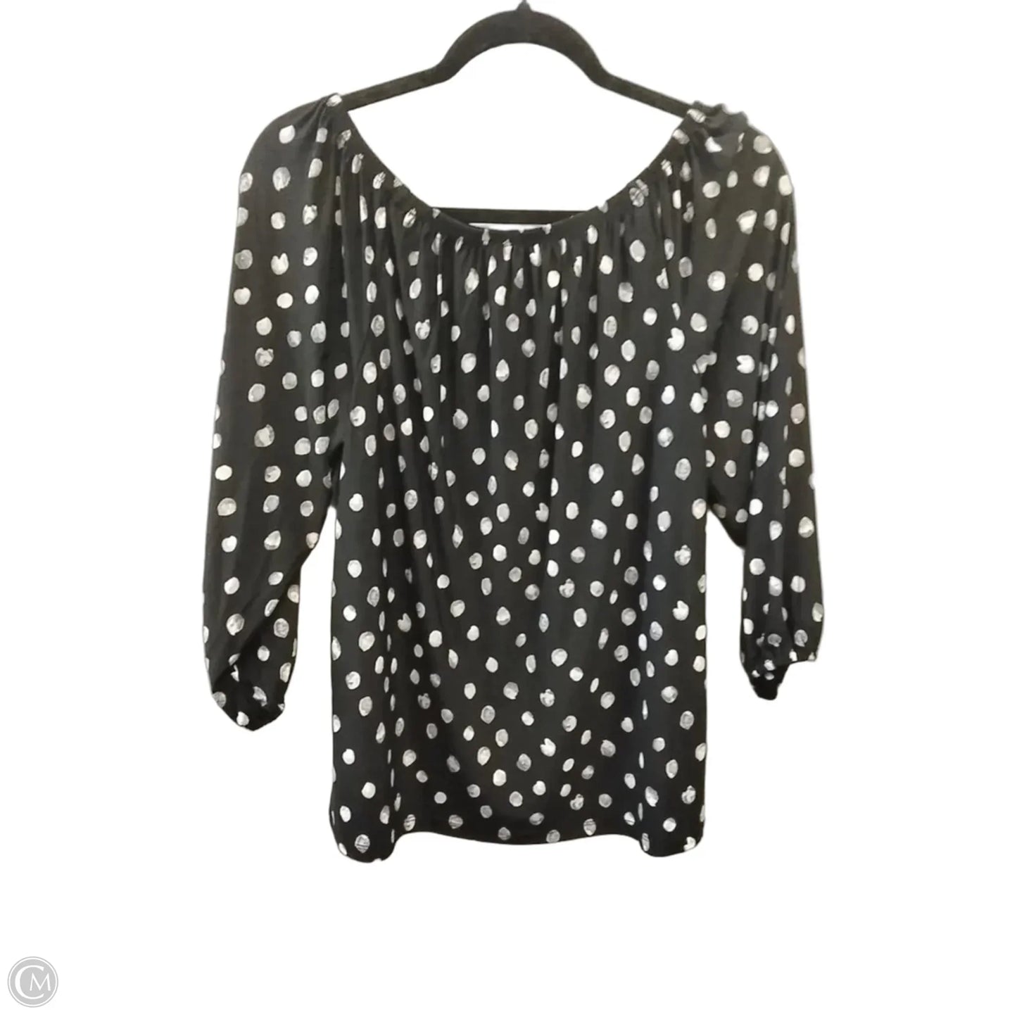 Top Long Sleeve By Anne Klein In Polkadot Pattern, Size: S