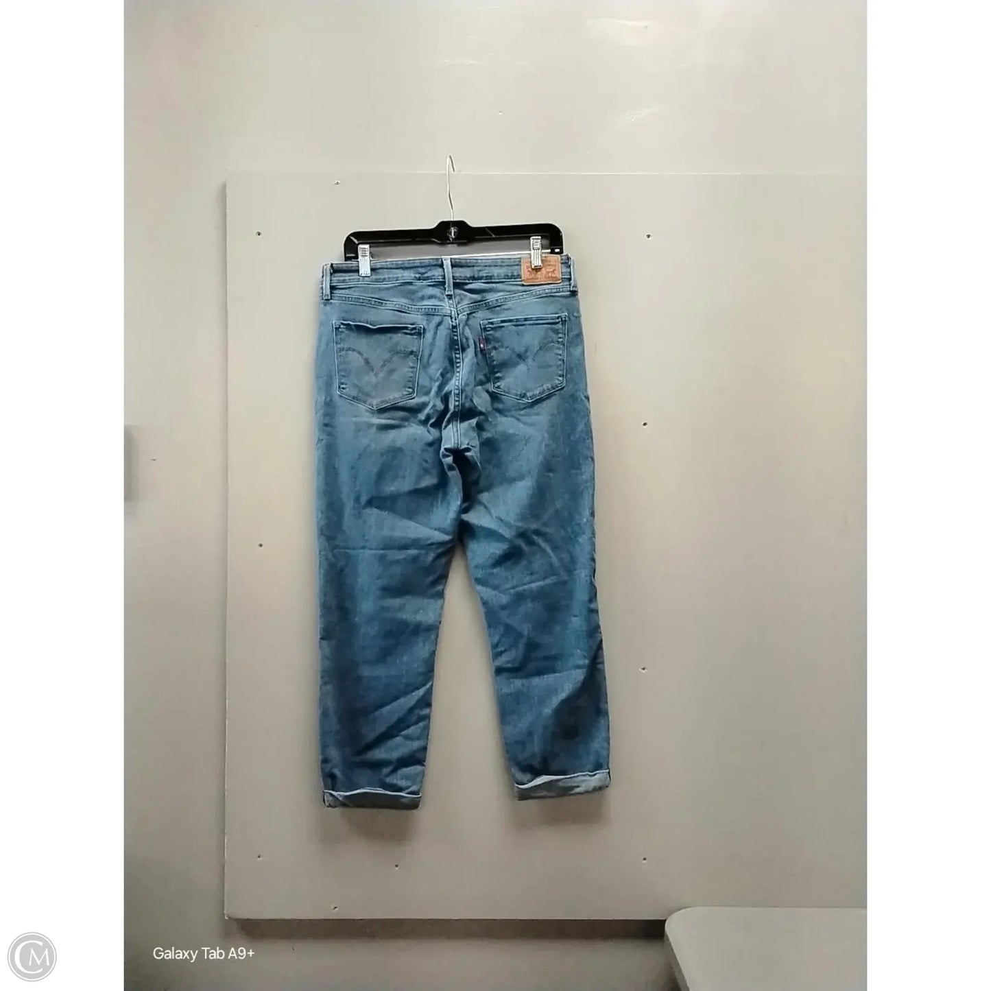 Jeans Straight By Levis In Blue Denim, Size: 12