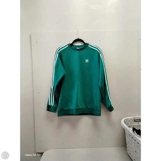 Sweatshirt Crewneck By Adidas In Green & White, Size: L