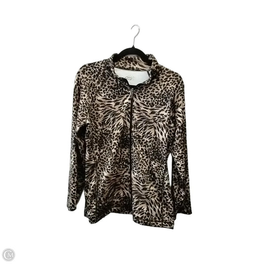 Athletic Jacket By Style And Company Sport In Animal Print, Size: L