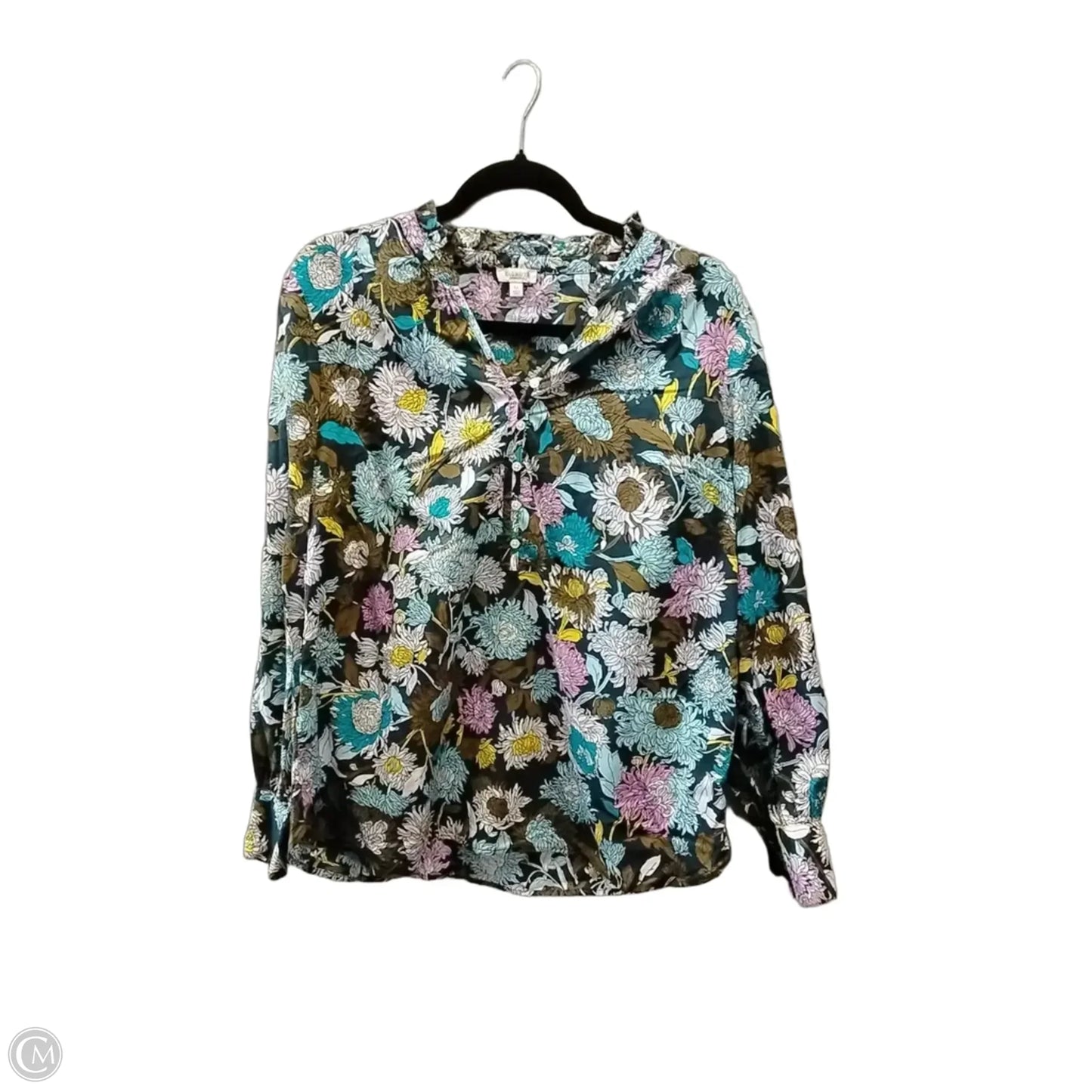 Top Long Sleeve By Talbots In Floral Print, Size: Lp