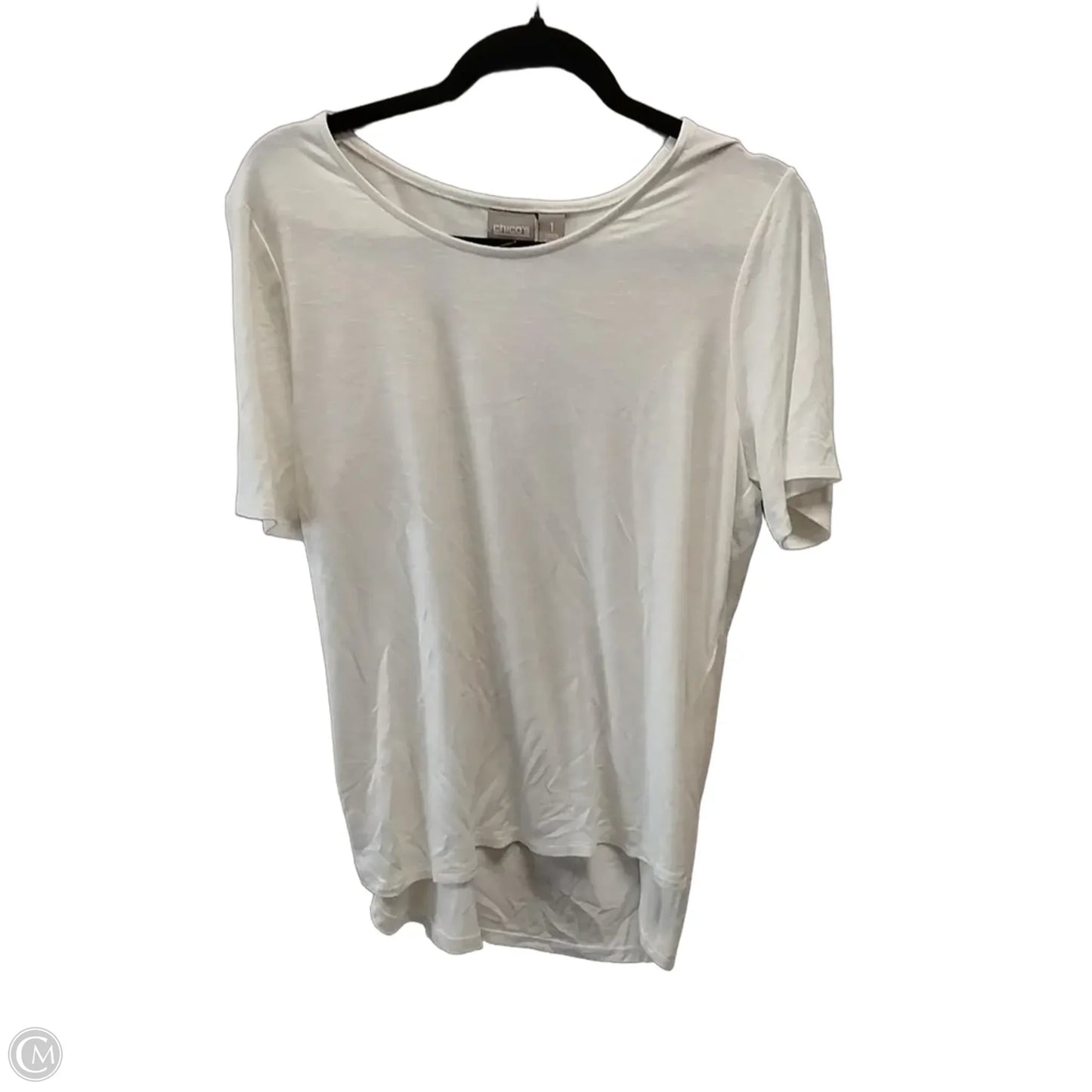 Top Short Sleeve By Chicos In Cream, Size: 1