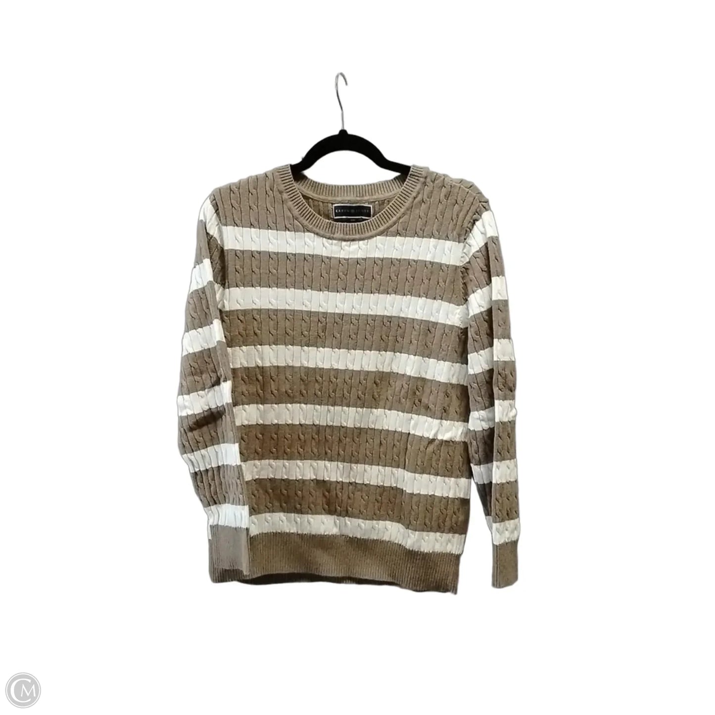 Sweater By Karen Scott In Brown & Cream, Size: Xxl
