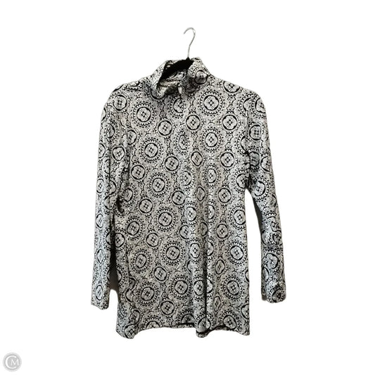 Athletic Jacket By Lands End In Black & White, Size: M