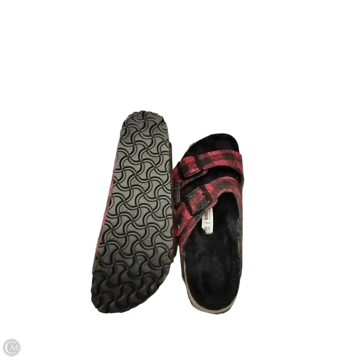 Sandals Flats By Birkenstock In Plaid Pattern, Size: 8