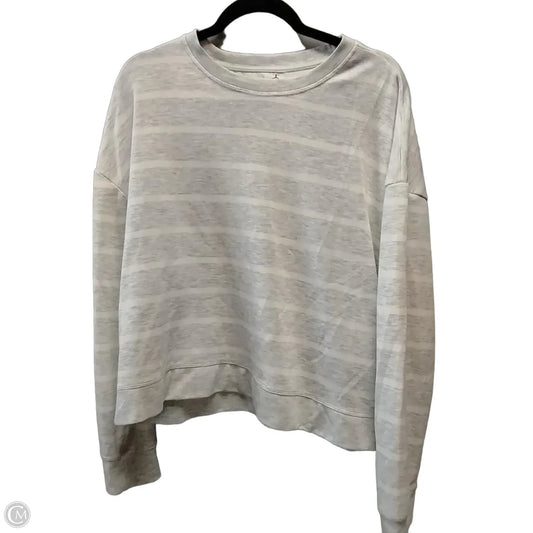 Athletic Top Long Sleeve Collar By Danskin In Striped Pattern, Size: Xl