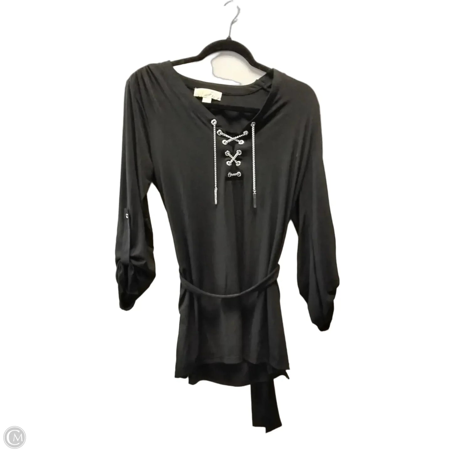 Top Long Sleeve Designer By Michael Kors In Black, Size: M