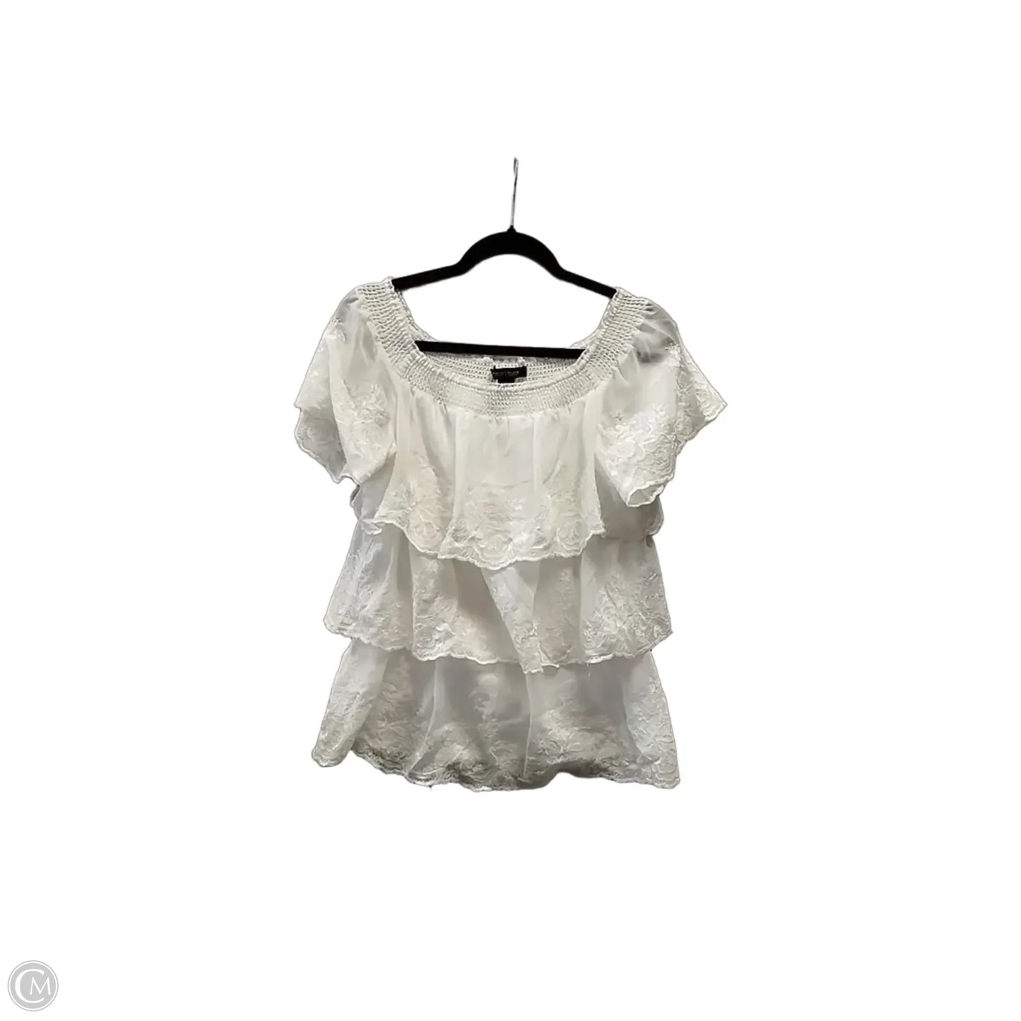 Top Short Sleeve By White House Black Market In White, Size: M
