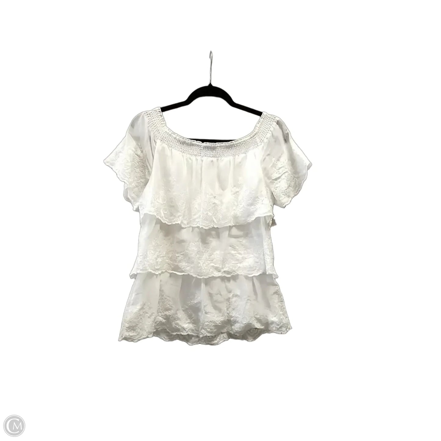 Top Short Sleeve By White House Black Market In White, Size: M