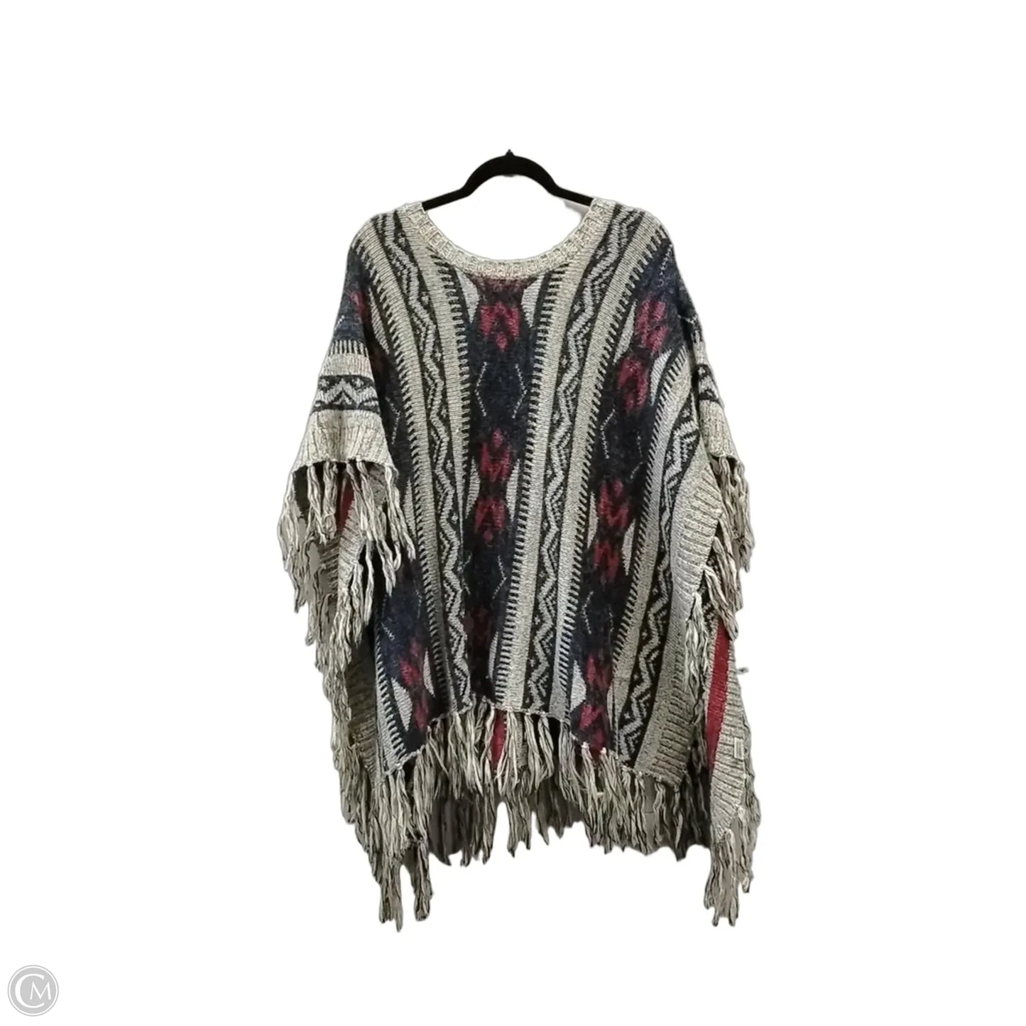 Poncho By Elan In Geometric Pattern, Size: S