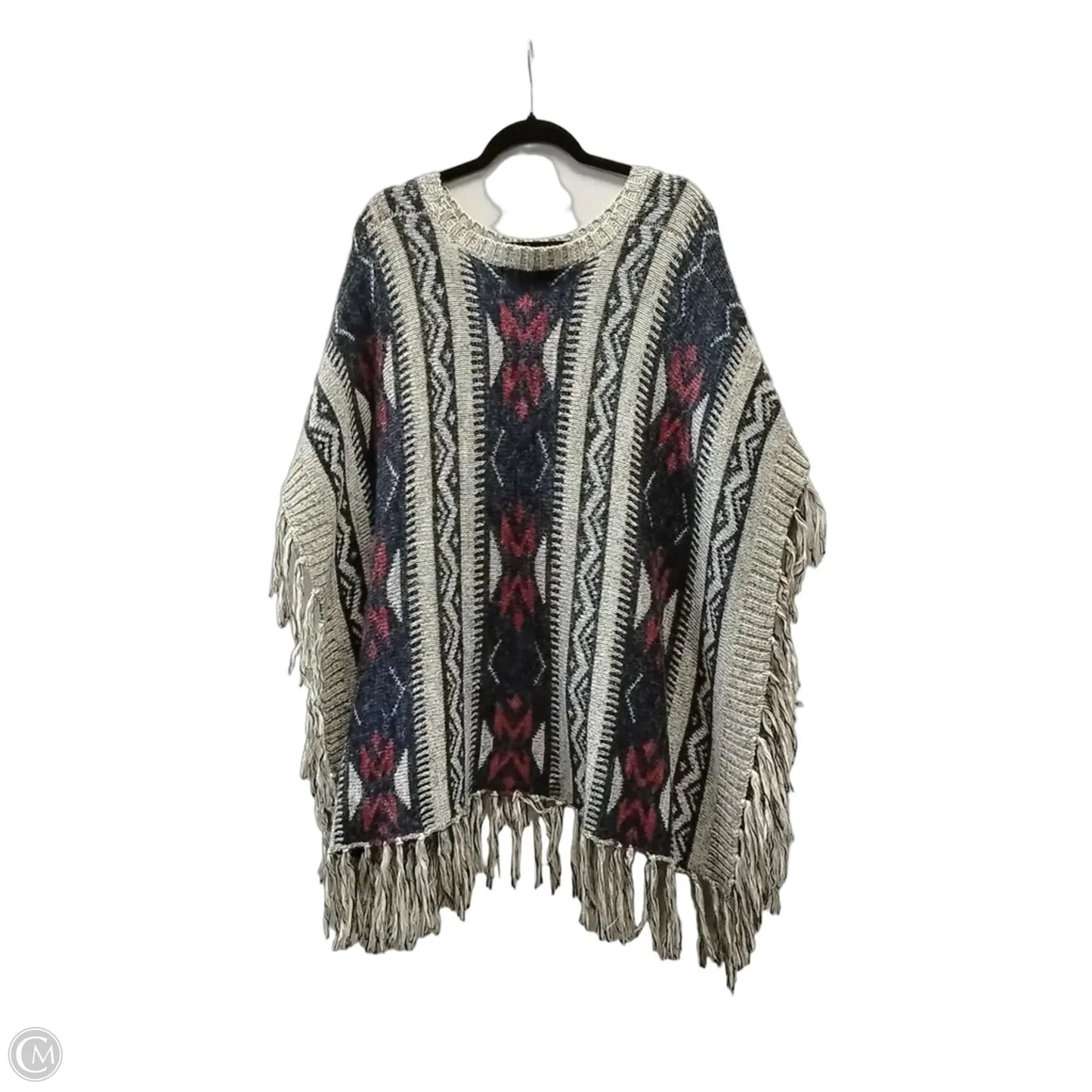 Poncho By Elan In Geometric Pattern, Size: S