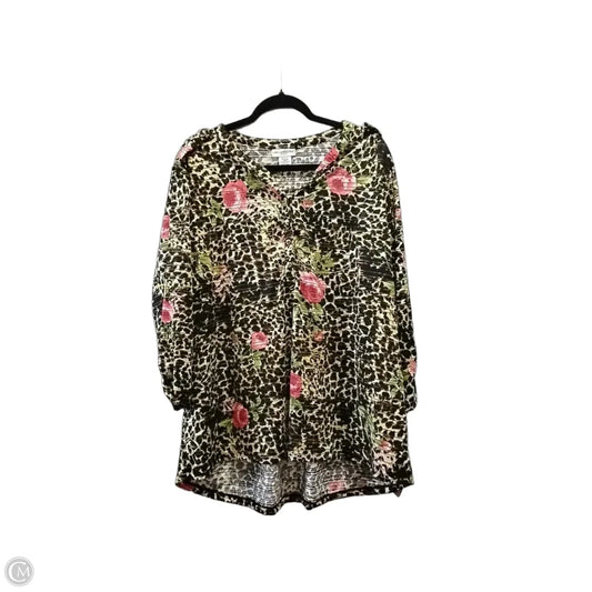Blouse Long Sleeve By Rebecca Malone In Animal Print, Size: 3x