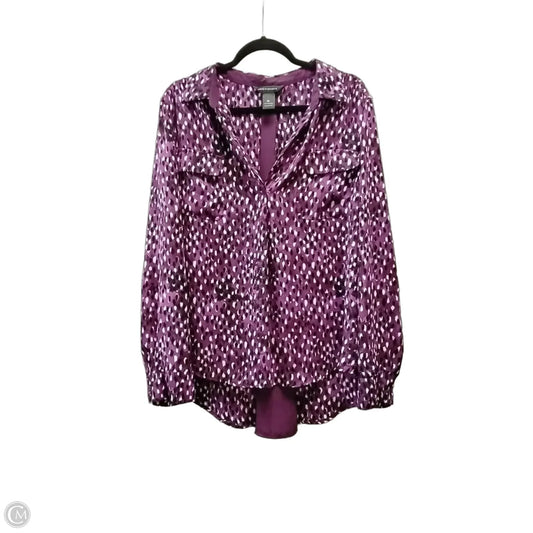 Blouse Long Sleeve By Investments In Purple, Size: Xl