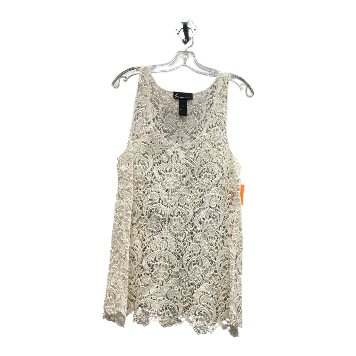Top Sleeveless By Lane Bryant In Cream, Size:Xl