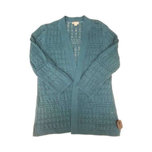 Sweater Cardigan By J. Jill In Teal, Size:S