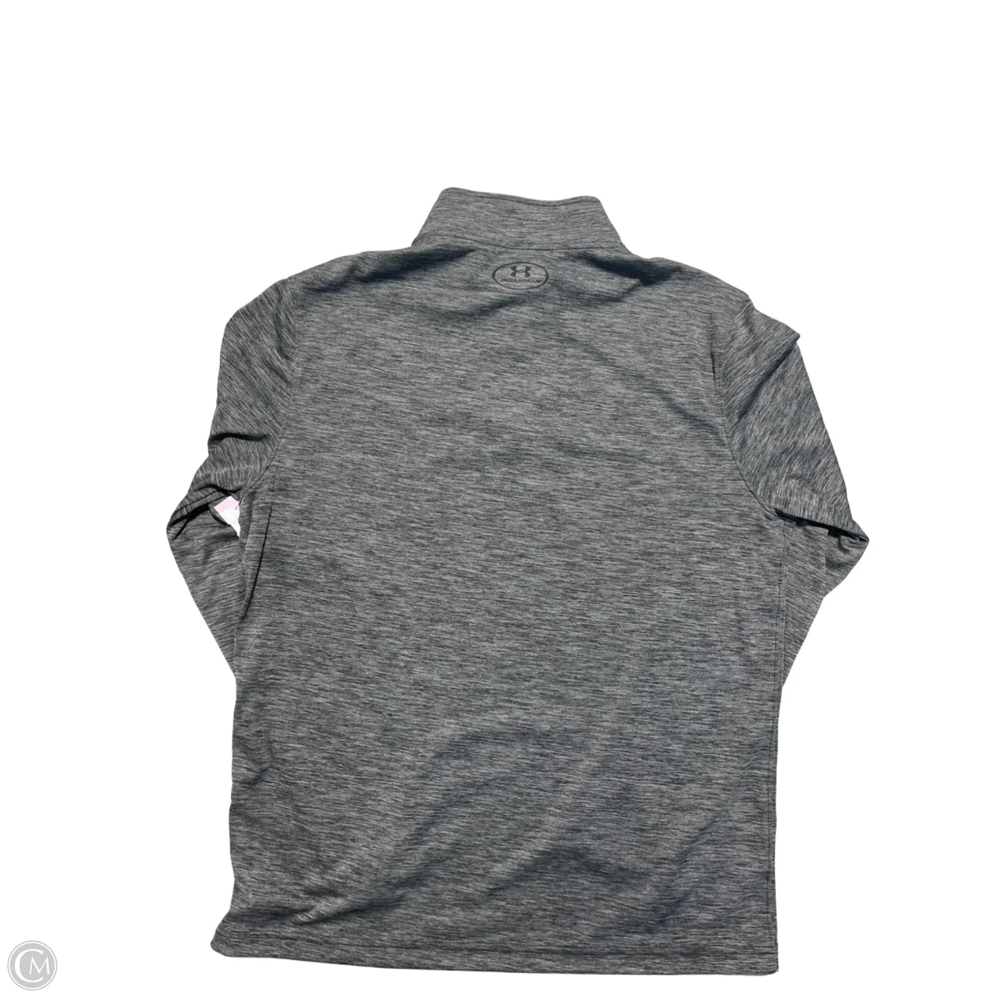 Athletic Top Long Sleeve Collar By Under Armour In Grey, Size: L