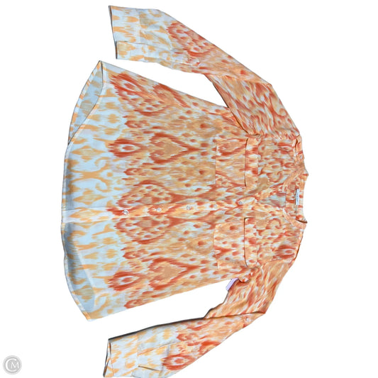 Top Long Sleeve By Calvin Klein In Orange, Size: S