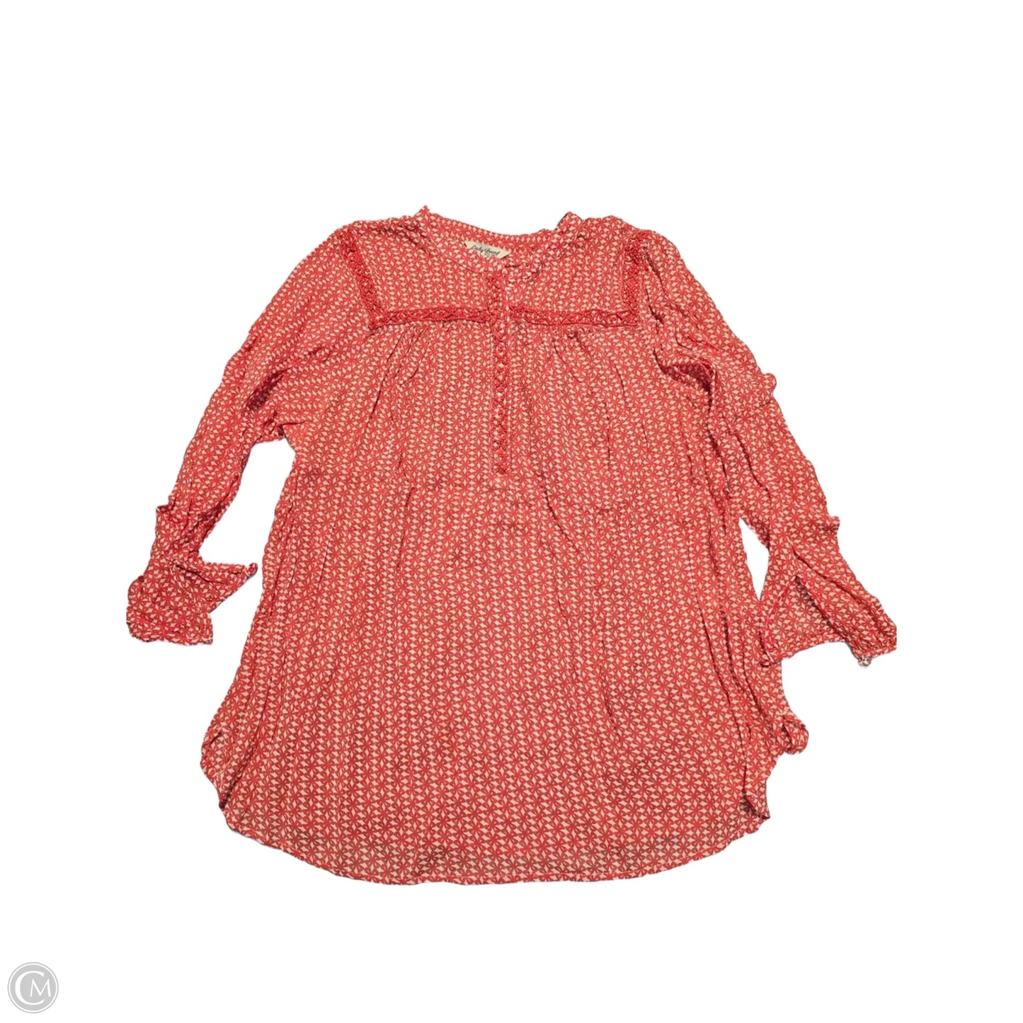 Top Long Sleeve By Lucky Brand In Orange, Size: 1x