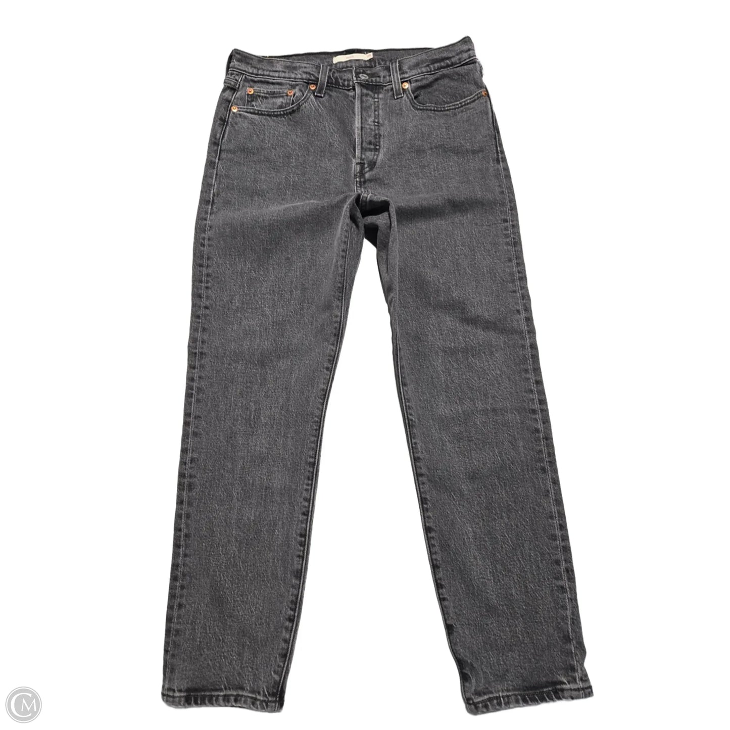 Jeans Straight By Levis In Grey Denim, Size: 8