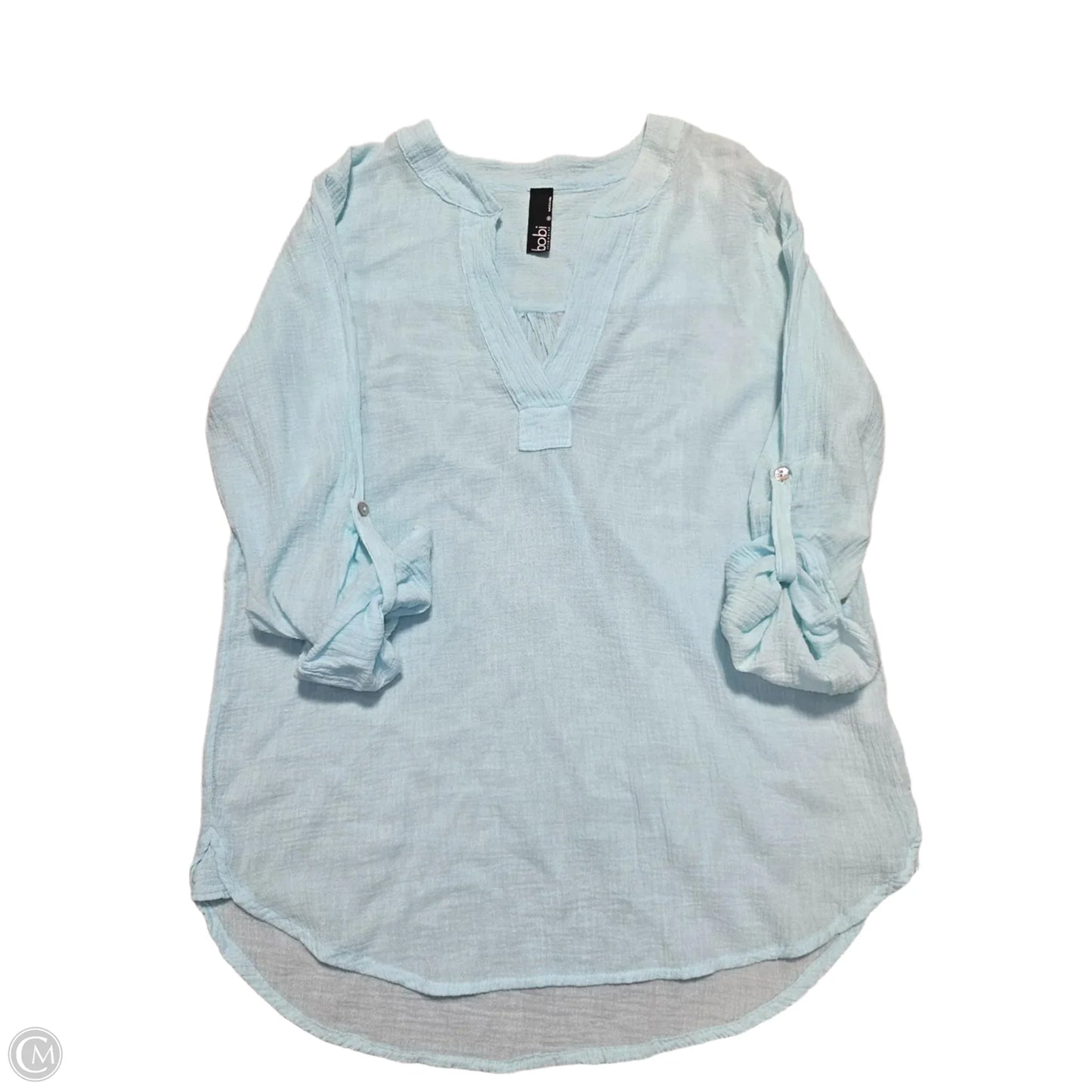 Top Long Sleeve By Bobi In Teal, Size: M