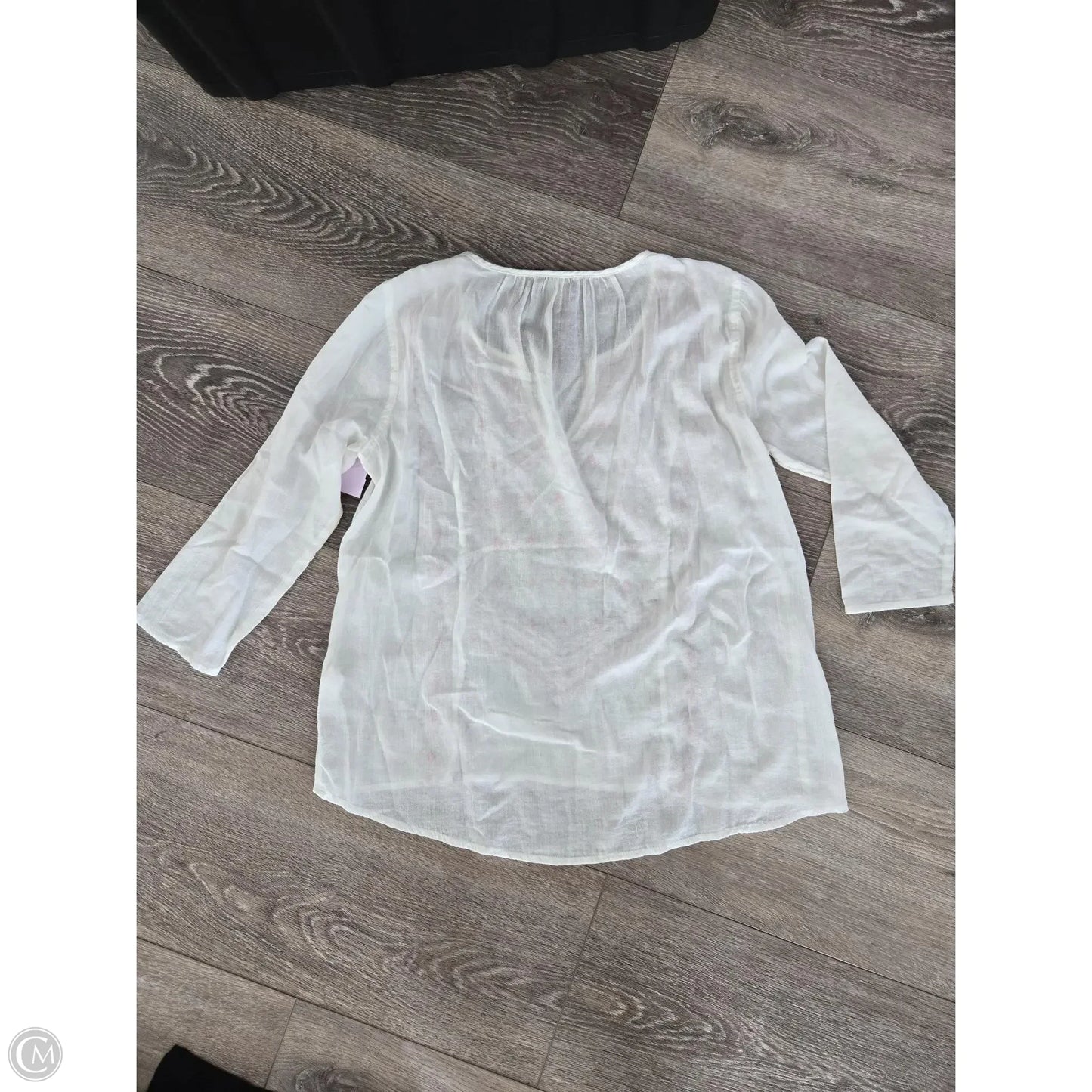 Top Long Sleeve By Lucky Brand In White, Size: L