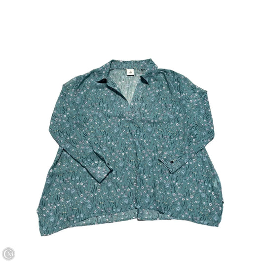 Top Long Sleeve By Cabi In Teal, Size: S