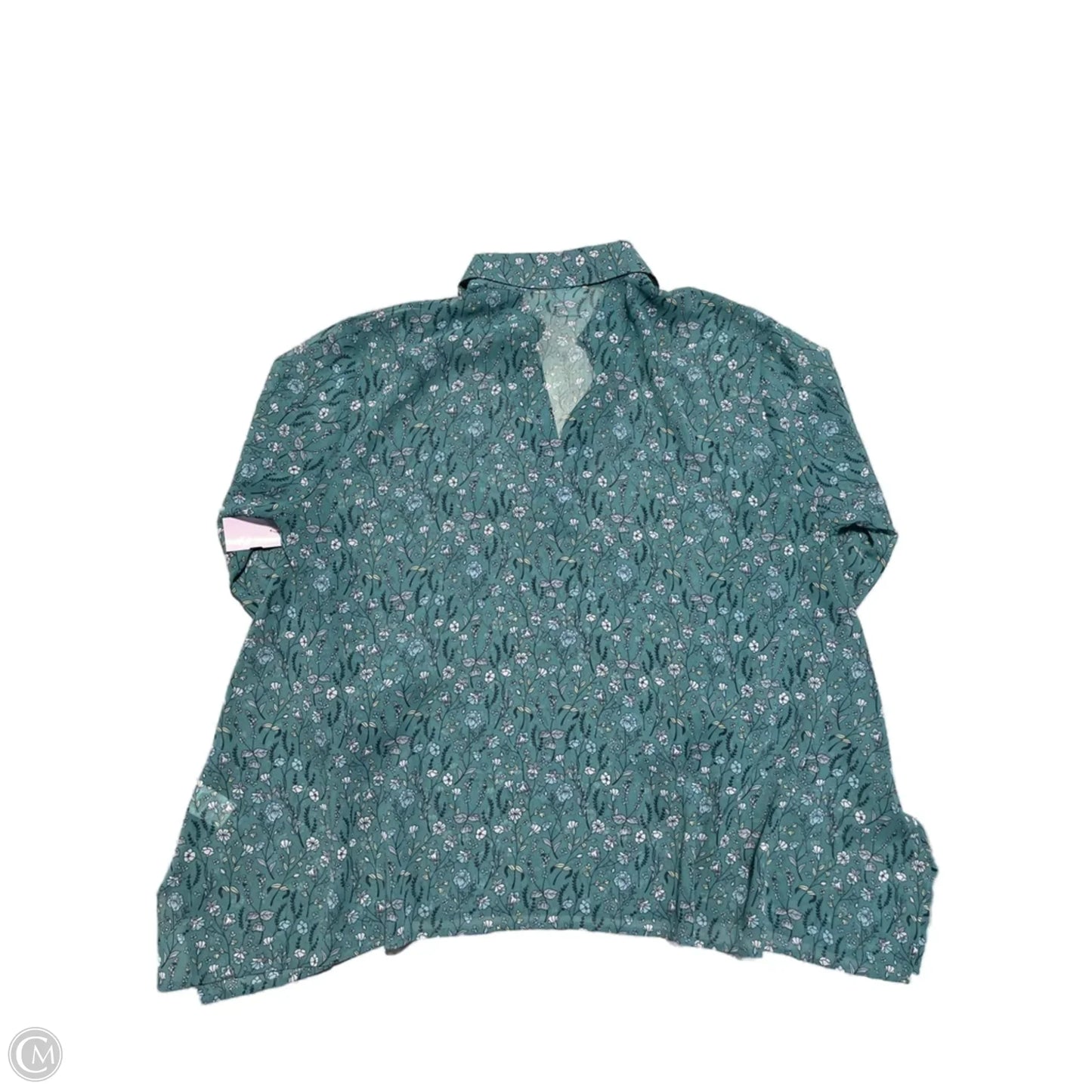 Top Long Sleeve By Cabi In Teal, Size: S