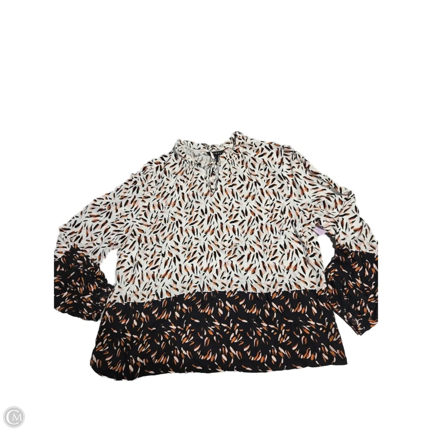 Top Long Sleeve By Tribal In Black & White, Size: 2x