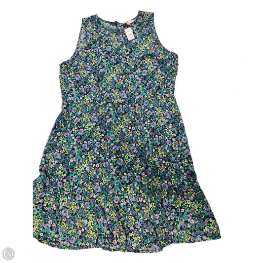 Dress Casual Midi By Loft In Floral Print, Size: Xl