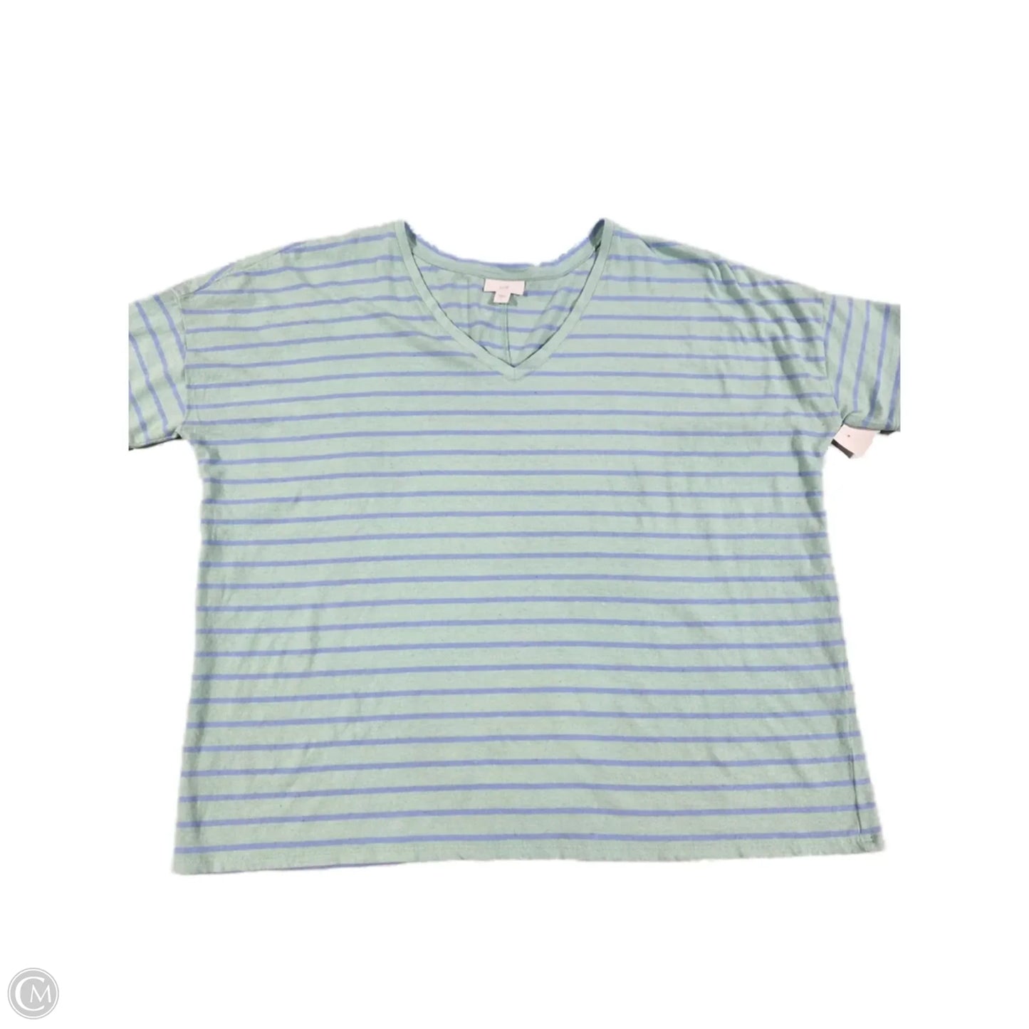 Top Short Sleeve Basic By J. Jill In Striped Pattern, Size: L