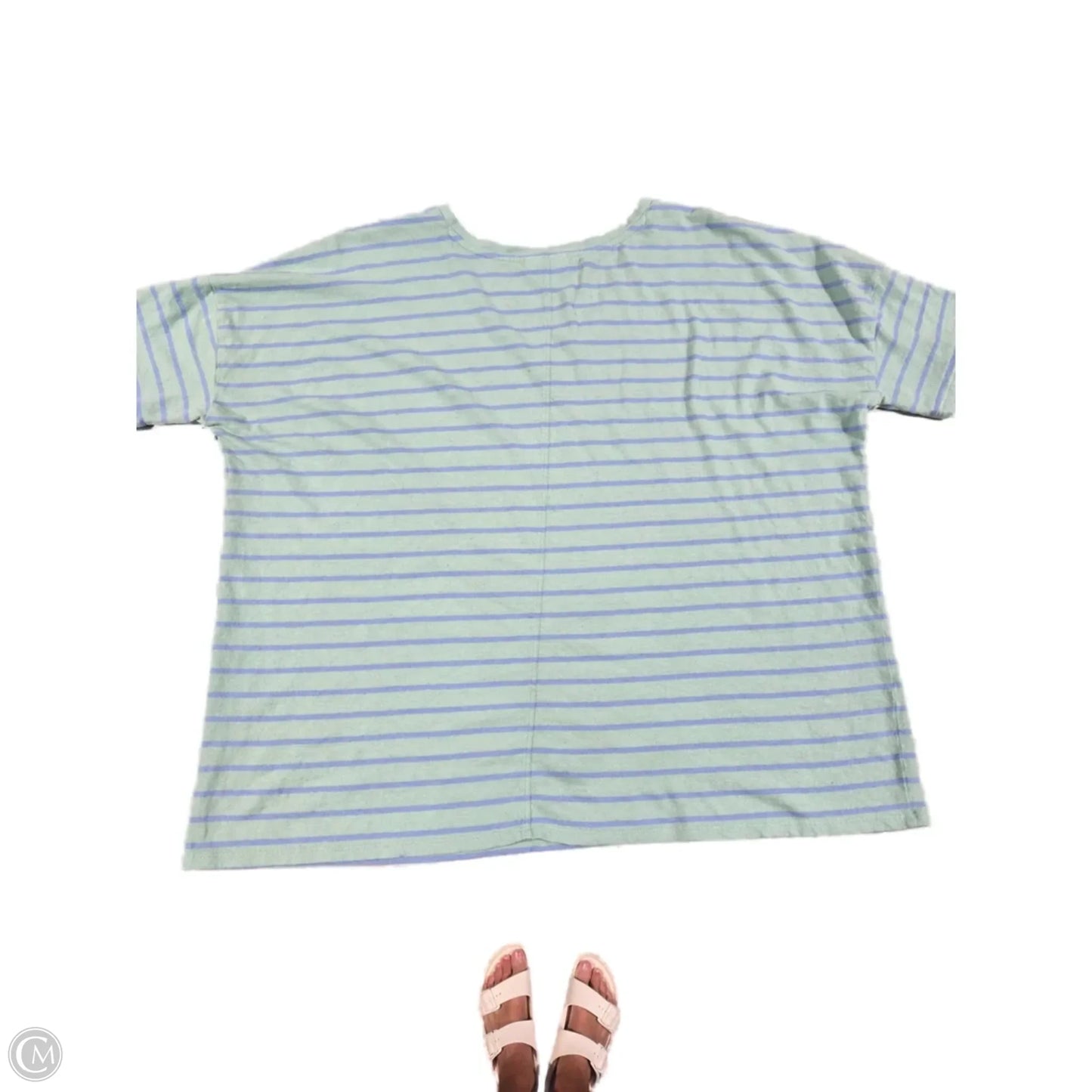 Top Short Sleeve Basic By J. Jill In Striped Pattern, Size: L