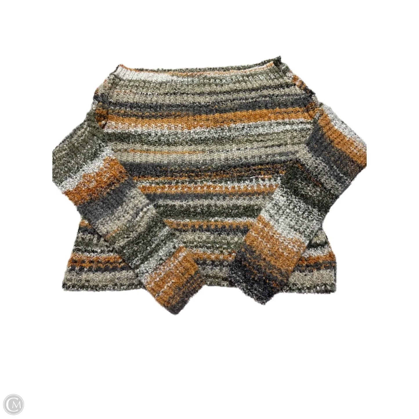 Sweater By Fashion Nova In Green & Orange, Size: L