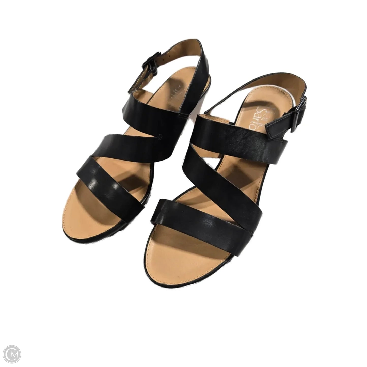 Sandals Heels Wedge By Franco Sarto In Black, Size: 8