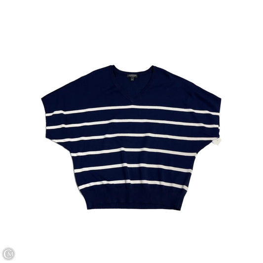 Top Short Sleeve By Liverpool In Striped Pattern, Size: L