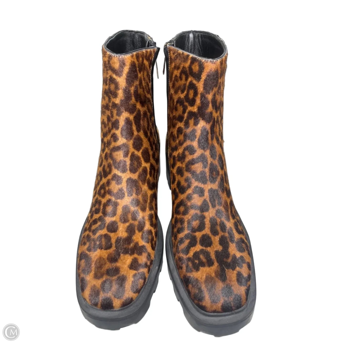 Boots Luxury Designer By Jimmy Choo In Animal Print, Size: 8.5