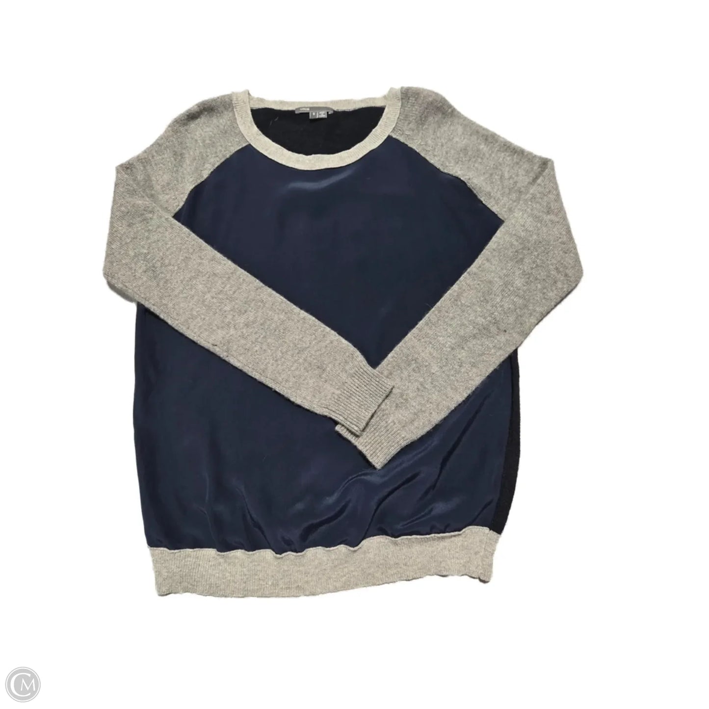 Top Long Sleeve By Vince In Blue & Grey, Size: S