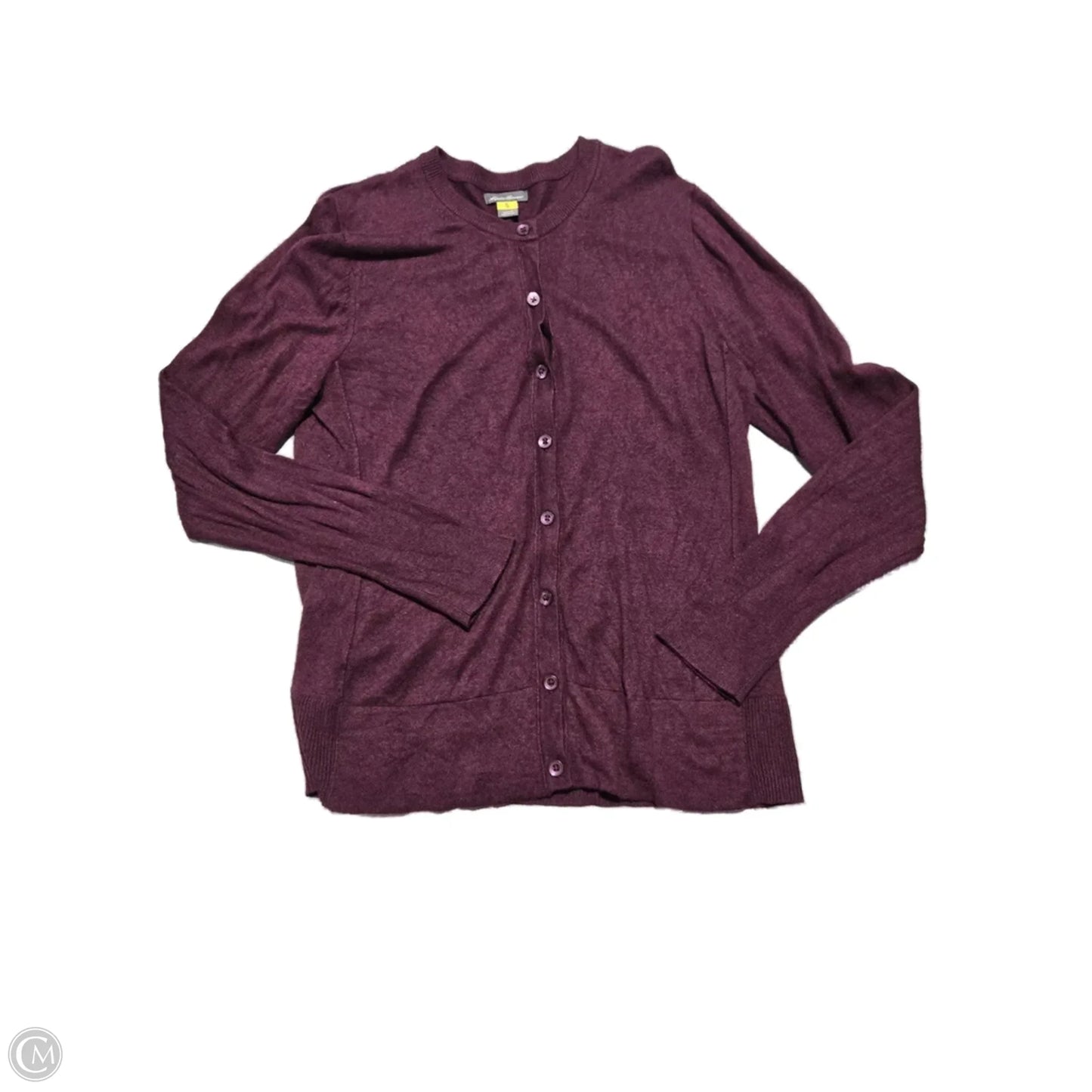 Cardigan By Eddie Bauer In Purple, Size: L