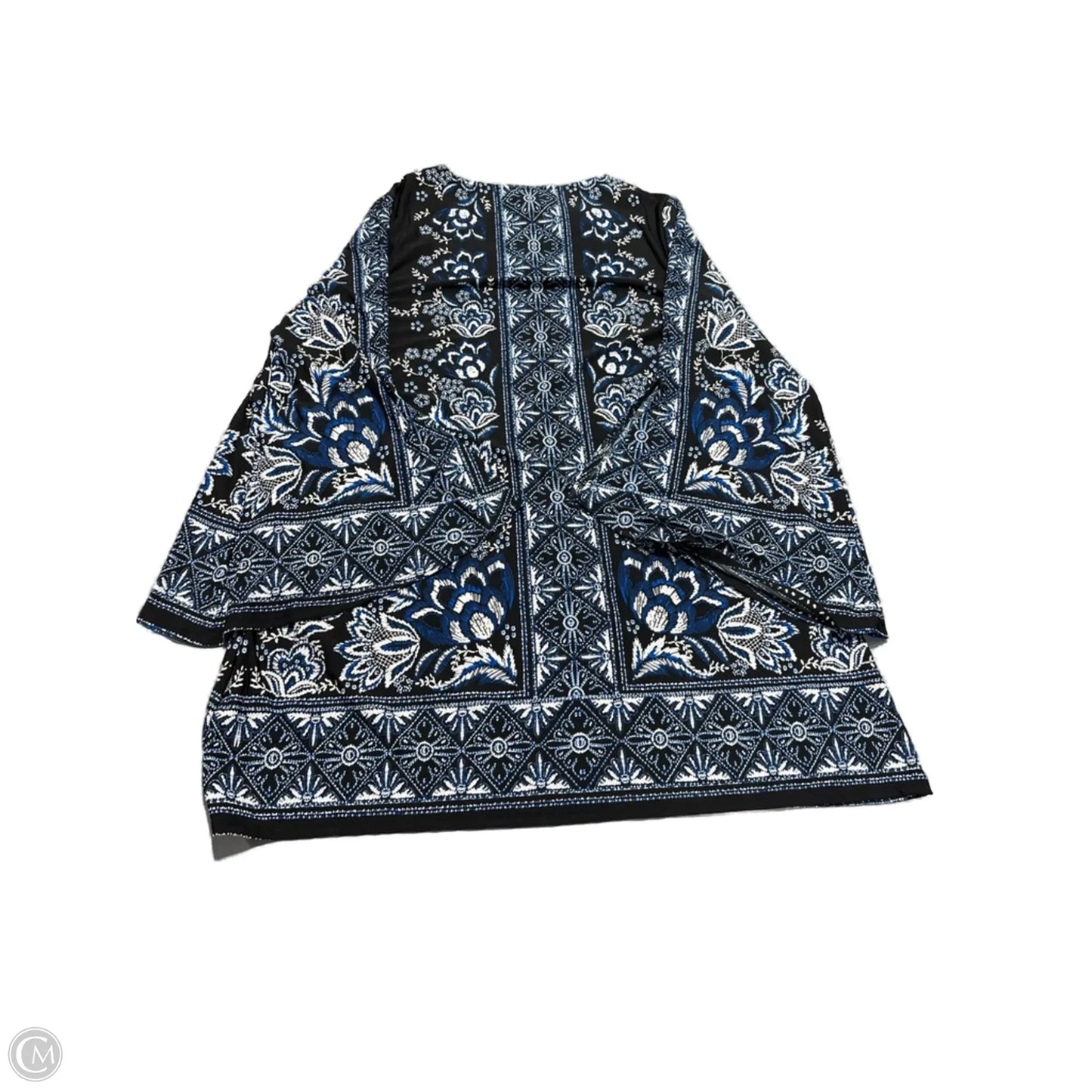 Top Long Sleeve By Dressbarn In Black & Blue, Size: 1x