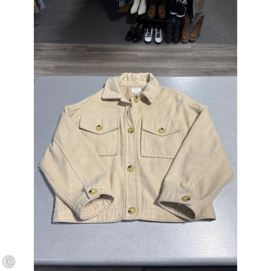 Jacket Shirt By Time And Tru In Tan, Size: S